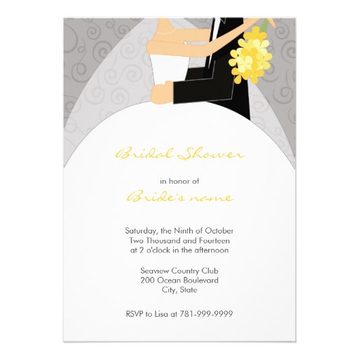 Yellow and Grey Bridal Shower Invitations