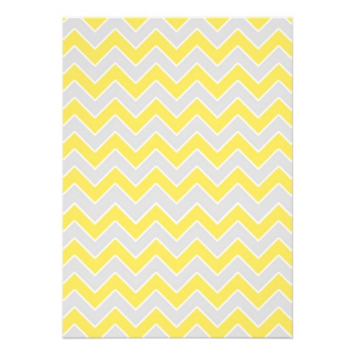 Yellow and Grey Chevron Bridal Shower Invite