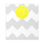 Yellow and Grey Chevron Notepad