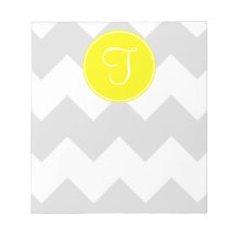 Yellow and Grey Chevron Notepad