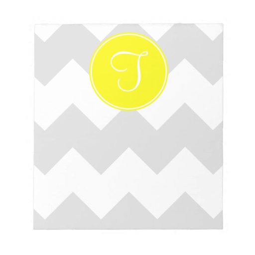 Yellow and Grey Chevron Notepad