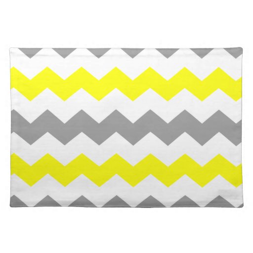 Yellow and Grey Chevron Placemat