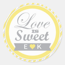 Yellow and Grey Favor Stickers stickers