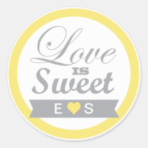 Yellow and Grey  Favor Stickers stickers