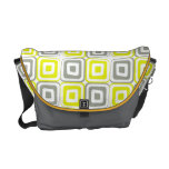 yellow and grey geometric squares messenger bag