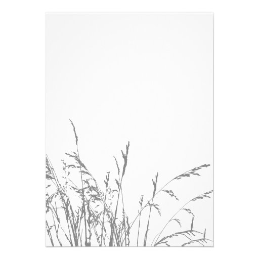 Yellow and Grey Sea Grass Beach Wedding Invitation