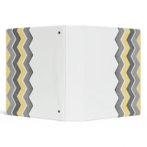 Yellow and Grey Zig Zag Pattern Vinyl Binders