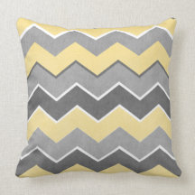 Yellow and Grey Zig Zag Pattern Pillows