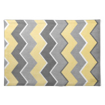 Yellow and Grey Zig Zag Pattern placemats