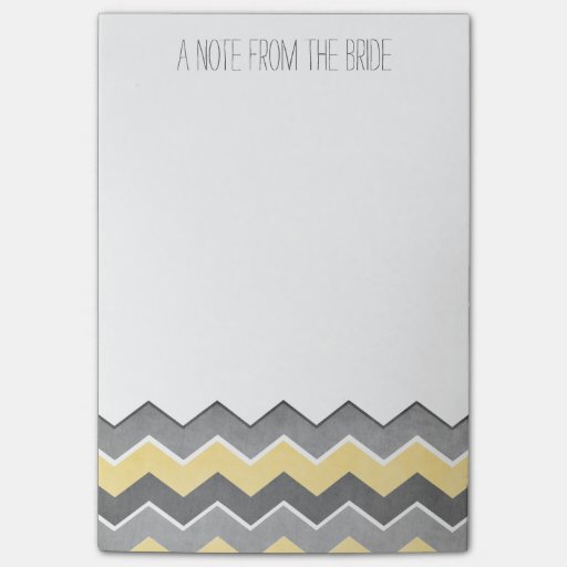 Yellow and Grey Zig Zag Pattern Postit® Notes Zazzle