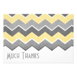 Yellow and Grey Zig Zag Pattern Thank You Personalized Invitation