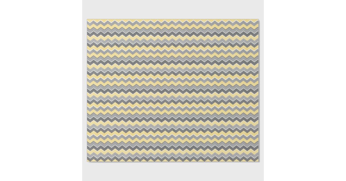 Yellow and Grey Zig Zag Pattern Wrapping Paper Zazzle
