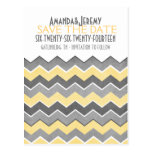Yellow and Grey Zig Zag Save The Date Postcards