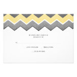 Yellow and Grey Zig Zag Wedding RSVP Announcements