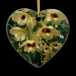 Yellow and Maroon Orchids Ornament