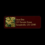 Yellow and Maroon Orchids Return Address Label