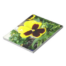 Yellow And Maroon Pansy Memo Note Pad