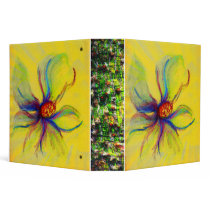 Yellow and Multi-Color Pastels 3 Ring Binder