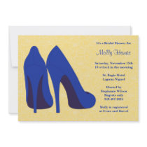 Yellow and Navy Bridal Shower Party Invitation