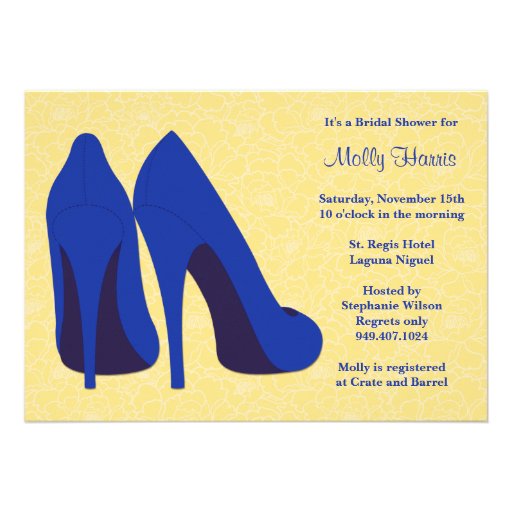 Yellow and Navy Bridal Shower Party Invitation