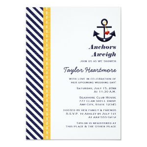 Yellow and Navy Nautical Bridal Shower Invitations 5
