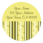 Yellow and Olive Green Address Labels stickers