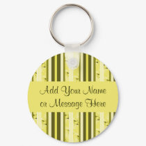 Yellow and Olive Green Stripes - Customized keychains by DonnaGraysonAbstract Yellow and Olive Green Stripes - Customized keychains