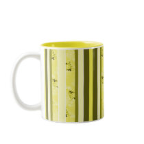 yellow and olive green stripes mugs
