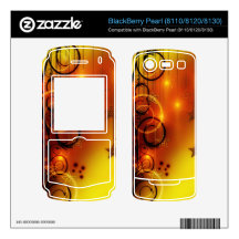 Yellow and Orange Abstract Design Stars Spirals Skins For BlackBerry