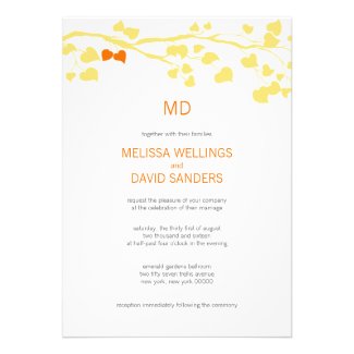 Yellow And Orange Fall Wedding Template Invitation