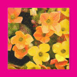 Yellow and Orange Floral Refrigerator Magnet