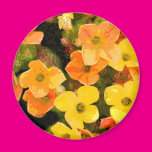 Yellow and Orange Floral Refrigerator Magnets