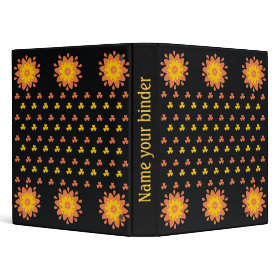 Yellow And Orange Flowers Pattern Binder binder