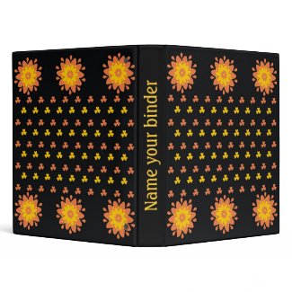 Yellow And Orange Flowers Pattern Binder binder