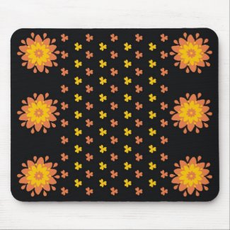 Yellow And Orange Flowers Pattern Mousepad mousepad