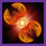 Yellow and Orange Fractal Butterfly Poster posters