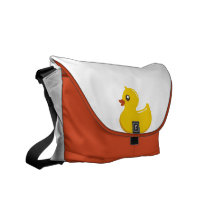 Yellow and Orange Rubber Ducky Rickshaw Bags Messenger Bag