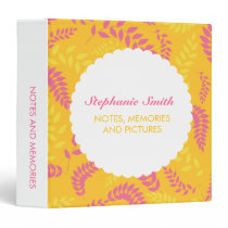 Yellow and Pink Ferns Foliage Binder binders