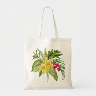 Yellow And Pink Native Hawaiian Flowers Budget Tote Bag
