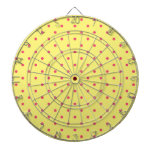 Yellow and Pink Polka Dots Pattern dartboards