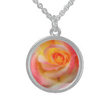Yellow and Pink Rose Necklace