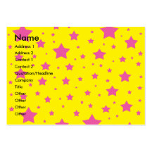 Yellow and pink stars business card template