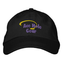 Yellow and Purple Ace Hole Gear Logo Embroidered embroidered hats