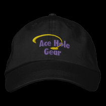 Yellow and Purple Ace Hole Gear Logo Embroidered embroidered hats