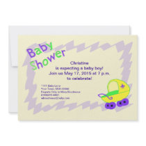 Yellow and Purple Fleur de Lis Baby Shower