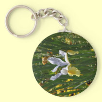 Yellow and purple iris keychains