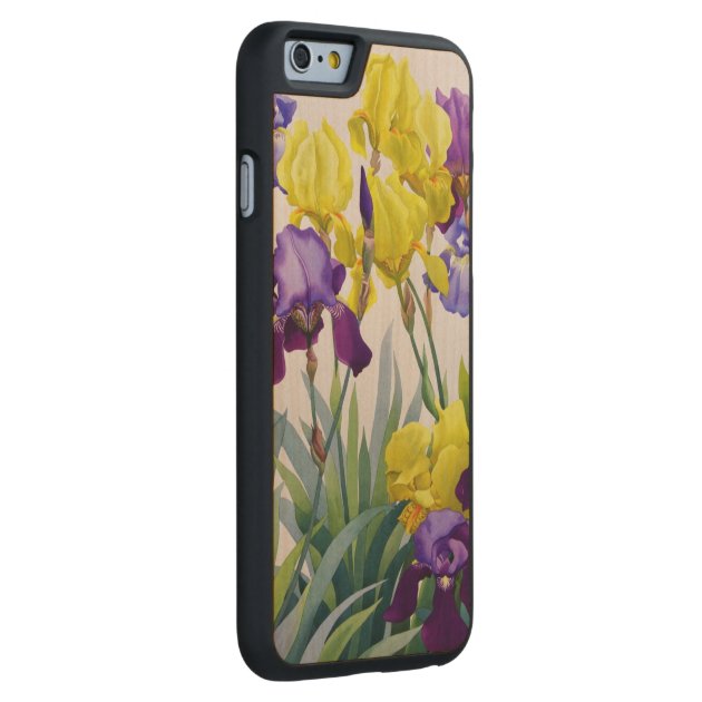 Yellow and Purple Irises Carved® Maple iPhone 6 Slim Case-2