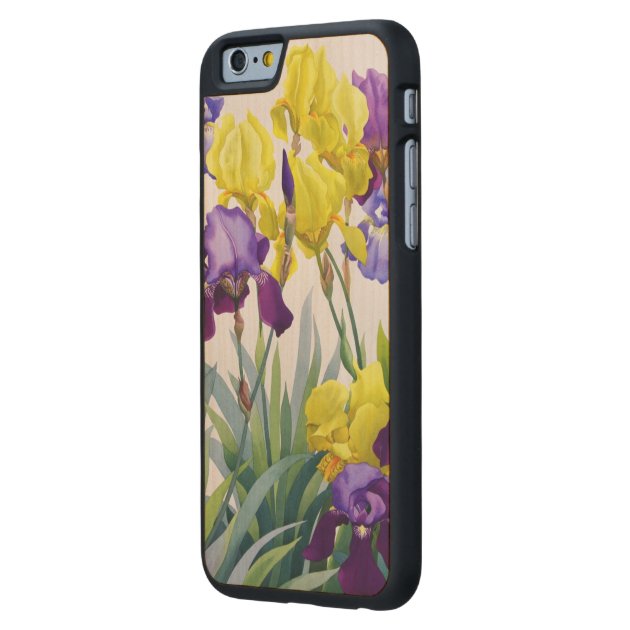 Yellow and Purple Irises Carved® Maple iPhone 6 Slim Case