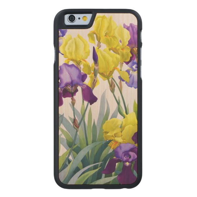 Yellow and Purple Irises Carved® Maple iPhone 6 Slim Case