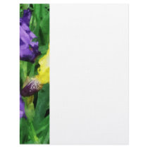 Yellow and Purple Irises Custom Letterhead